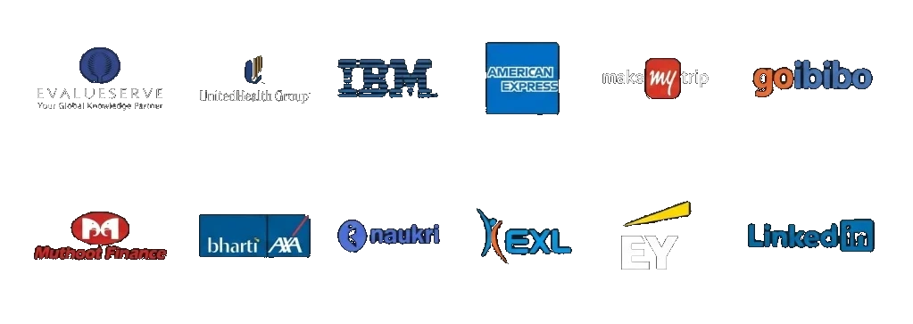 Trusted by Evalueserve, UnitedHealth Group, IBM, American Express, MakeMyTrip, Goibibo, Muthoot Finance, Bharti AXA, Naukri, EXL, EY, LinkedIn